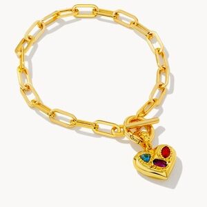 Kendra Scott Penny Gold Heart Chain Bracelet New